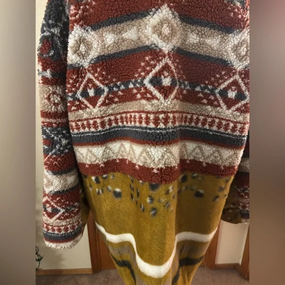 Anthropology Pilcro Aztec Leopard Print Faux Fur Jacket - Picture 7 of 14